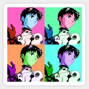 Shinji Ikari Andy Warhol Portrait Sticker